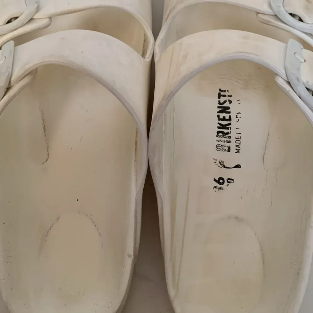 Birkenstock Arizona White EVA 2 Strap Slide Sandals Size 36 (US 5-5.5)